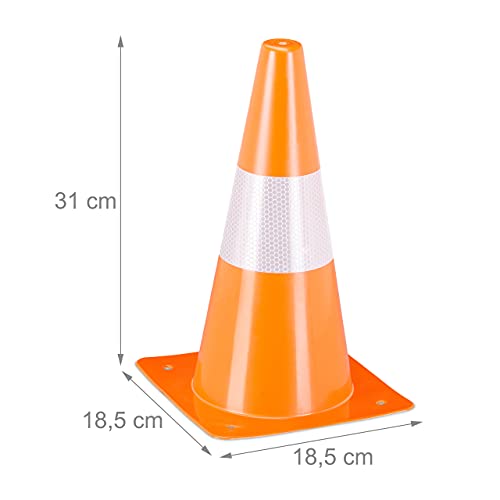 Relaxdays Set 18 Conos Señalización, Fútbol, Entrenamiento Perros, Pilones Tráfico 30 cm, Pivotes Reflectantes, Naranja - imagen 4