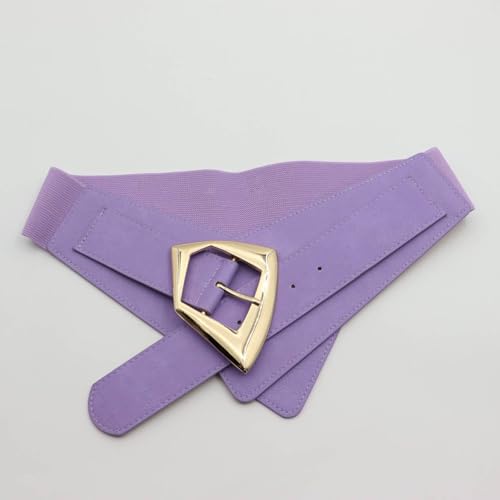 ZAHSY Vintage Wide Belts for Women Dresses Gold Purple Black Belt with Gold Buckle Womens Green Orange Brown Waist Belt Women3