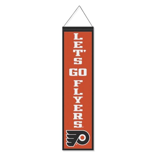 WinCraft Philadelphia Flyers Let's Go Flyers 8x32 Inch Vertical Wool Embroidered Hanging Banner