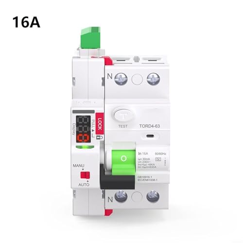 RCCB 30mA Auto Recloser de 16A con ajustes de retardo y pantalla LED 3
