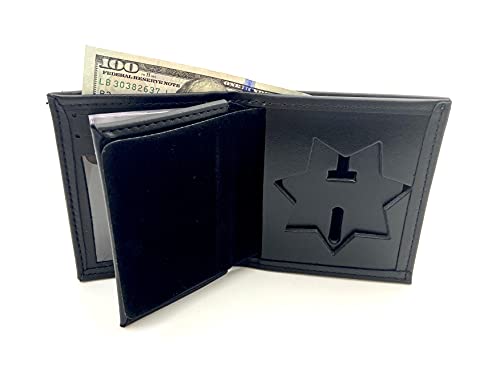 Perfect Fit Shield Wallets Jail Police Law Enforcement 7 Point Star California DOC Corrections style Bi-Fold hidden badge wallet Fits for Blackinton B2001 (Cutout PF215)3