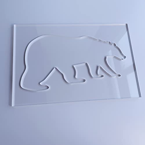 Grizzly Bear Router Template, Clear Acrylic Template, Woodworking Router Template
