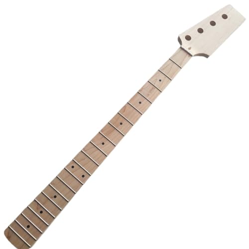 Manche guitare basse P en érable rigide tête de pagaie 20 frettes finition brute haut de gamme