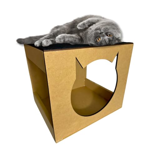 Brinquedo Casa Nicho Toca Para Gatos 35x33 Em Mdf 6mm Fixo De Parede