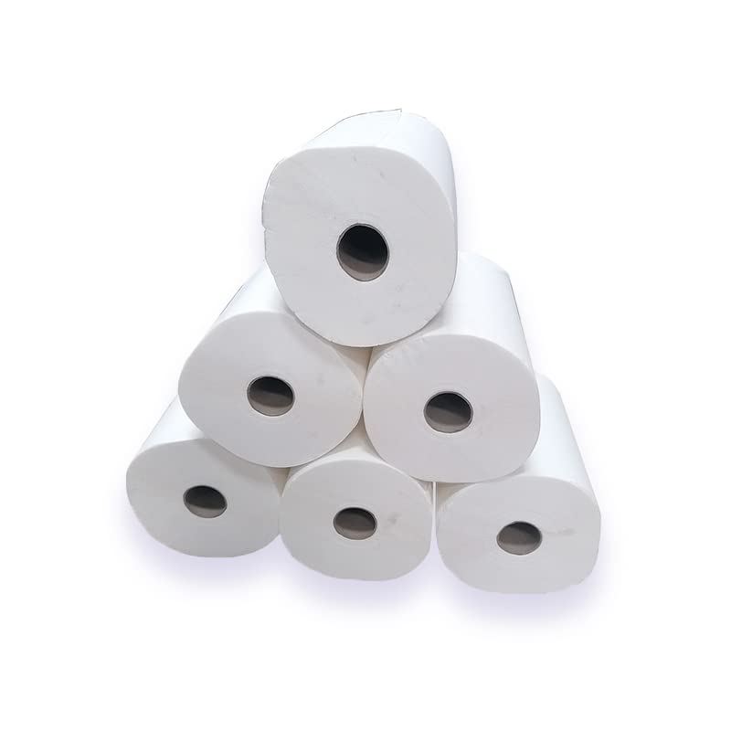 Essuie-mains pure ouate gaufré blanc 2x20g/m² - Pack de 6 rouleaux - 2 plis - 90m en continu - Largeur 20cm - Certifié France Medical Industrie