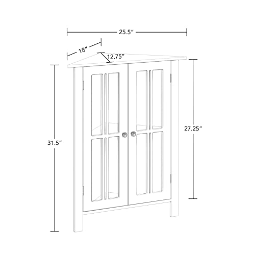 Riverridge Danbury Two Door Corner Cabinet, White And Clear #TOP2
