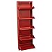 DRW Mueble Zapatero de Metal de 5 cajones, Rojo, 170x50x15 cm