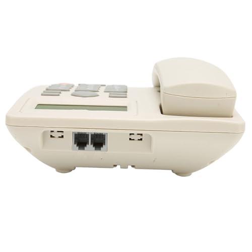 Teléfono fijo con cable y identificador de llamadas blanco miniatura 2