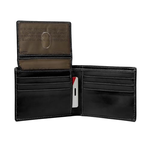 Tony Perotti Men's Italian Leather Bifold Wallet With ID Window Flap, Card Holders, Pocket Size 4.5"(w) - Eco-Friendly Vegetable-Tanned Full Grain Leather Wallet Made in Italy