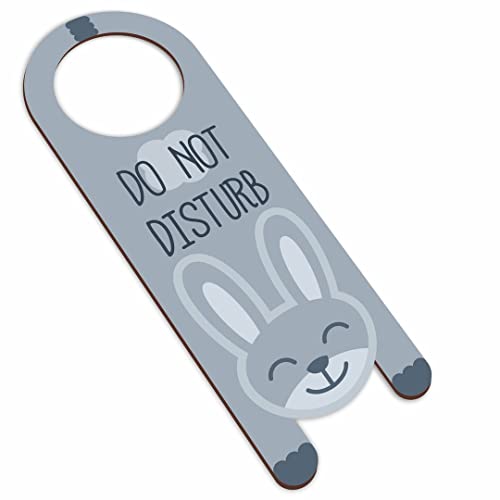 Image of KREEPO Do Not Disturb Rabbit Shaped MDF Door Sign Hanger Size(24cm x 8.5cm) kr54