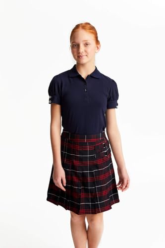 Image of French Toast Girls Puff Sleeve Double Button Polo