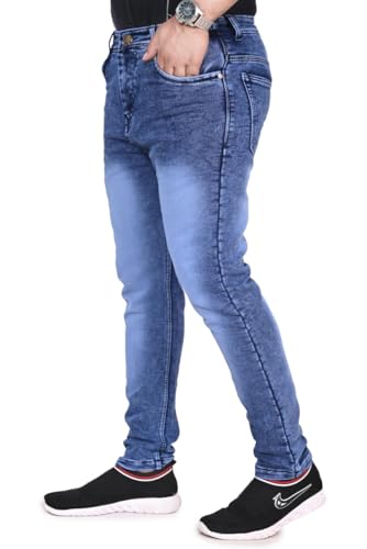 Image of Men's Slim Fit Mid-Rise Stretchable Denim Jeans Casual and Office Wear Soft Cotton Blend Comfortable Trendy Jeans