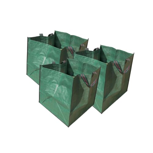 Rhljgbs ガーデンバッグ ガーデンバケツ 自立 収穫バッグ 収草袋 耐候性 四角 集草バッグ 大容量 折りたたみ 防水 丈夫 再利用可能 落ち葉 袋 多機能収納 草取り お庭の清掃 ごみ落ち葉の処理用 園芸 大型庭用 ゴミ袋 (270L 65*65*