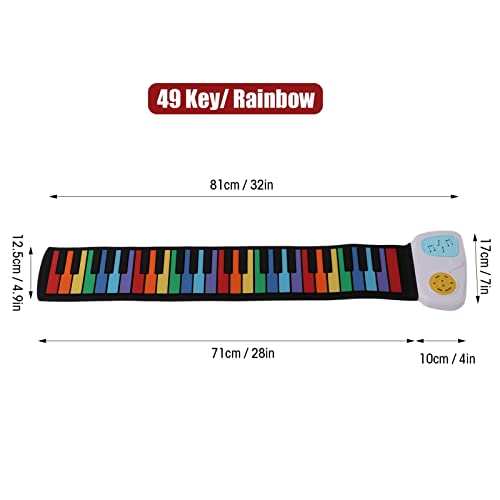 FZYE Roll Up Piano Portable Keyboard Piano Hand Roll Clavier de Piano électrique Haut-parleurs intégrés Pianos Arc-en-Ciel en Silicone pour Enfants (49 Touches, colorées) (Coque Blanche - Les Beatles, Paul McCartney, John Lennon, RIngo Starr, George Harrison FZYE Roll Up Piano Portable Keyboard Piano Hand Roll Clavier de Piano électrique Haut-parleurs intégrés Pianos Arc-en-Ciel en Silicone pour Enfants (49 Touches, colorées) (Coque Blanche – Image 3