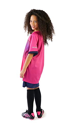 Pairformance Premium Soccer Uniforms For Kids, Sizes 6-12, Boys/Girls Sports Activewear Color Shirts - Black Shorts (Pink, Large) #TOP6