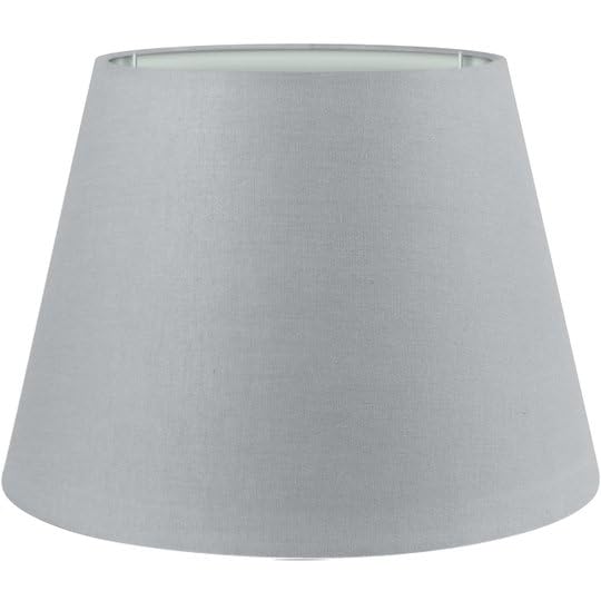Wogati® Premium Lampenschirm E14/E27 Baumwolle | Verschiedene Größen & Farben | Grau/Größe: L | Für Stehlampe, Hängelampe und Tischlampe