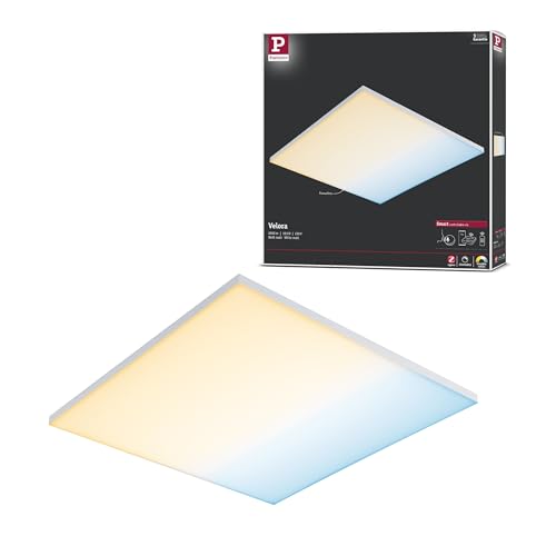 Paulmann 79826 LED Panel Velora eckig incl. 1x19,5 Watt dimmbar Deckenlampe Weiß matt Lichtpanel Metall Deckenlicht 2700 K
