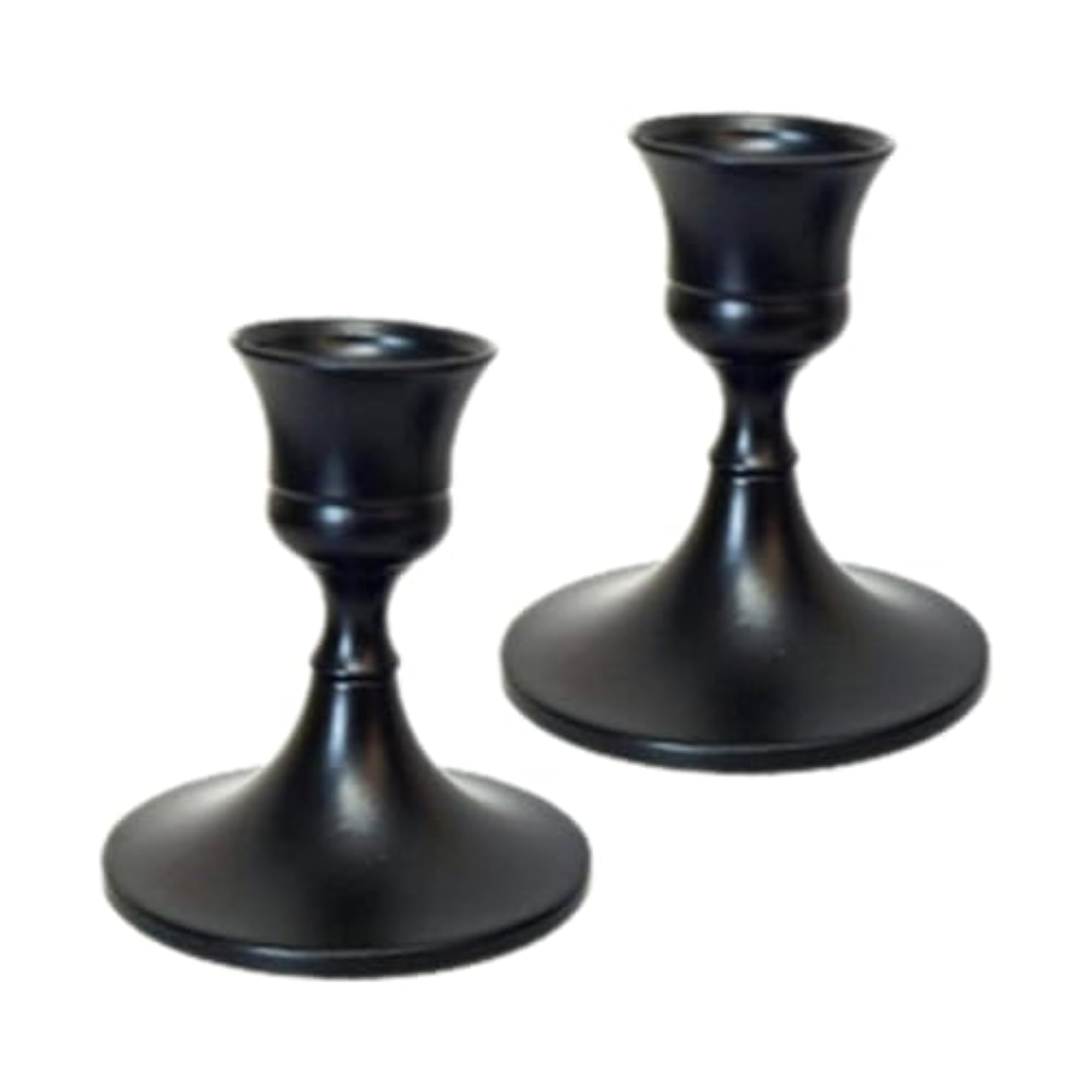 Metal Taper Candle Holder Table Ornament, Black