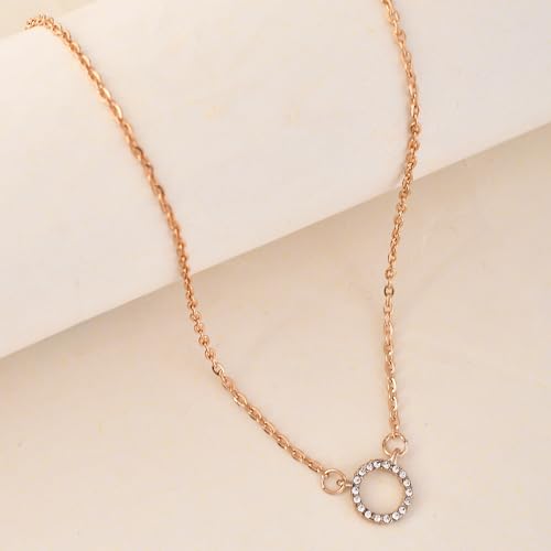 Serenity Circle Charm Necklace Plated