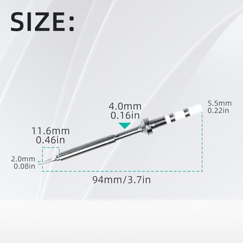 Image of TS100 Soldering Iron Tip, Portable Mini Electric Soldering Iron Tip Replacement, Welding Tool Rapid Heating Tip for TS100 Soldering Iron (TS100-BC2)