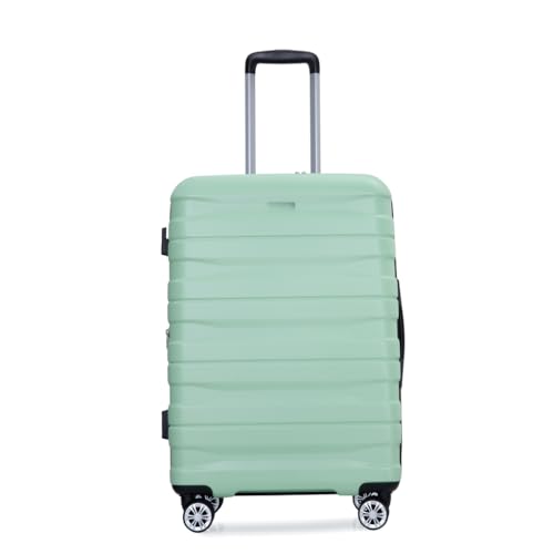 Expandable Hard PC Luggage Set of 5 Pieces with 360° Spinner Wheels, Lightweight Rolling Luggage for Travel, Light Green4