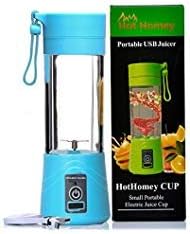 Portable Rechargeable USB Juicer Cup - Water Bottle - 380ml Personal Electric Fruit Mixer, Protein Shaker & Blender with USB Charger Cable - Perfect for Home Office Travel and Outdoors