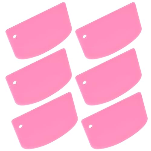 Pack of 6 Dough Scrapers, Plastic Flexible Dough Cutter, Plastic Dough Spatula, Dough Scraper Card, Non-Slip Dough Card for Pastries, Pizza, Bread, Dough, Cakes