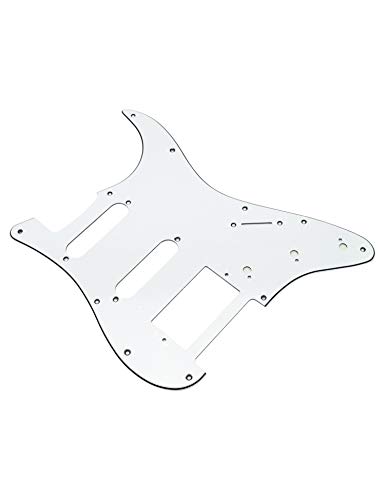 Metallor Electric Guitar Pickguard 3 Ply 11 Holes 2 Single Pickup 1 Humbucker Pickup Ssh Compatible With Strat Style Modern Guitar Parts Replacement(White) #TOP6