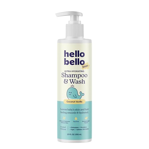 Hello Bello Baby Premium Shampoo & Wash, Gentle Coconut Vanilla Scent, 10oz Bottle