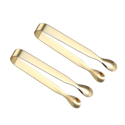 TOBBOMEY 2 pezzi Pinze per Zucchero e Ghiaccio in Acciaio Inossidabile Clip Alimentari Antiscivolo per Cocktail Bar Feste e Uso Domestico per Zollette e Cubetti di Ghiaccio