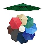 QIQVIV Ersatzbezug Für Ampelschirm, Ersatzbezug Für 6-Rippen-/8-Rippen-Sonnenschirm, Ersatzbezug Für Outdoor-Sonnenschirm – 200 Cm/270 Cm/300 cm(Dark Green,8 Ribs-2.7m(8.8ft))