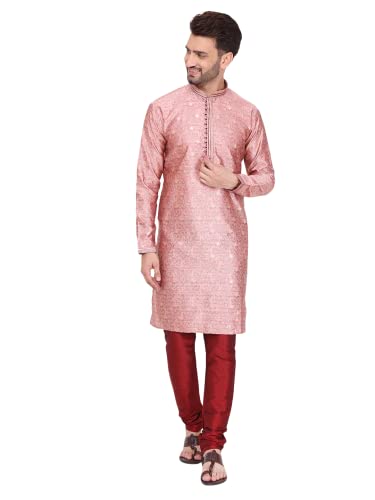 Image of Pro-Ethic Style Developer Women's Jacquard Silk Printed Father And Son Matching Dress Kurta Pyjama Set Ethnic Wear (Combo) B-115