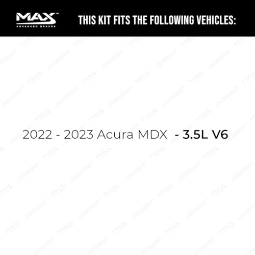 Image of Max Advanced Brakes Front Brake Kit Compatible With 2022 2023 Acura MDX Replacement Premium OE Disc Brake Rotors and Ceramic Brake Pads