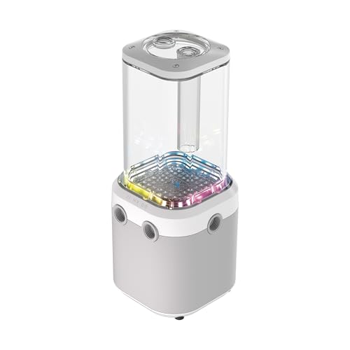 CORSAIR iCUE Link XD6 RGB Elite Pump/Reservoir Unit – FlowDrive Max Pump, Built-in Temperature Sensor, 22 Addressable RGB LEDs, 440ml Transparent Nylon Reservoir – White