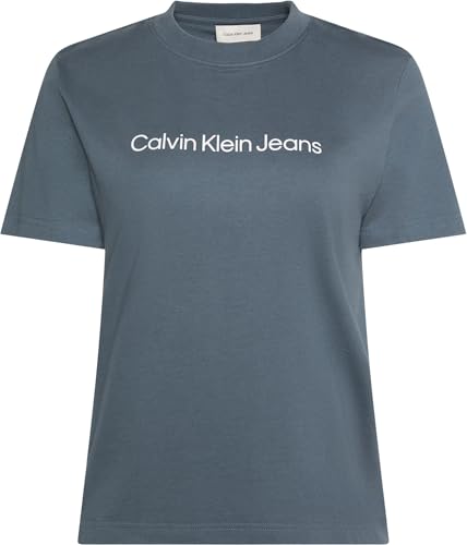 Calvin Klein Women's A- Inst. Logo Classic Tee Ss Lv047C912G Graphic Tees, Blue (Dark Slate), M 4