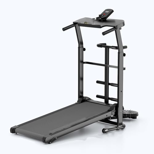 Image of Treadmill, Wide Shock-Absorbing Deck, Foldable, Multi-Function Dashboard, Ideal for Walking or Running