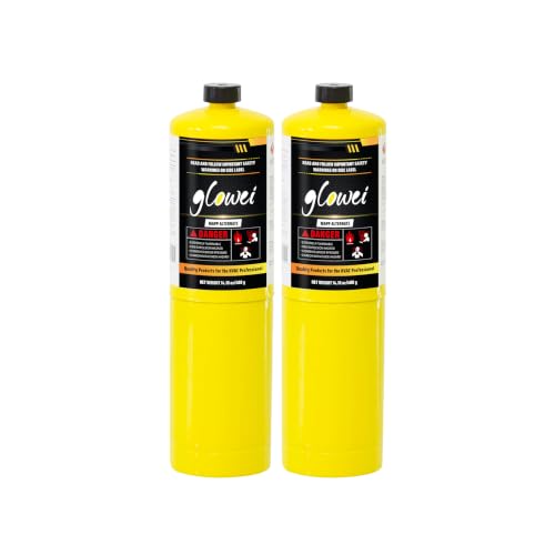 GLOWEI MAP GAS Alternative Torch Fuel Cylinders, Pack of 2