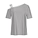 One Side Cold Shoulder Tops for Women Casual Trendy Summer Shirts Sexy Dressy Elegant Blouse Going Out Tops Gray
