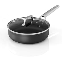 MsMk 3.0 Quart Nonstick Deep Frying with Lid, 9.5 Inch Titanium and Ceramic Nonstick Saute Pan with Lid, Stay Cool Handle, Induction Cookware, Oven & Dishwasher Safe, PFOA PFOS APEO Free