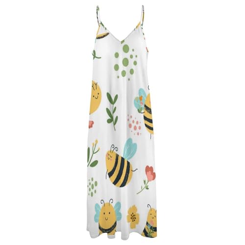 Robe d'été longue de qualité supérieure avec col en V plongeant