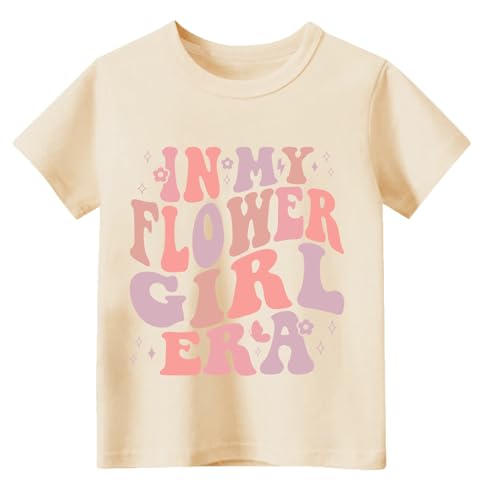 Image of Flower Girl Shirt for Toddler Girls in My Flower Girl Era T-Shirt Bridesmaid Proposal Kids Cute 2-7Years