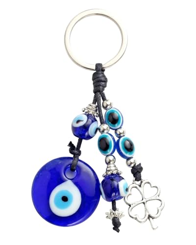 EYVRPAU 1 Pièce Porte-Clés Trèfle 4 Feuilles Lunettes, Amulette Chance & Protection. Pendentif Décoratif Élégant pour Clés, Sac à Main, Sac à Dos, Symbole de Bonheur, Idée Cadeau Unique