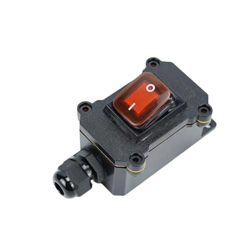 FACAIIO Interruptor basculante impermeable IP65 16 A 250 V ABS ignífugo con botón de PC iluminación