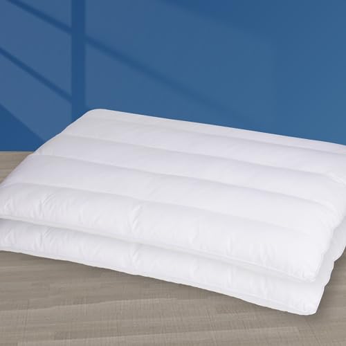Image of MINUPWELL 2 Packs Ultra Flat Pillows for Sleeping Thin, 7D High Support 2.5 inch Height Ultra Thin Pillows,Slim Bed Pillows for Stomach Sleeper,Queen Size -18x30 in