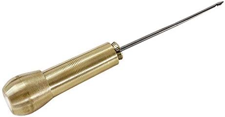 1Set Copper Handle Canvas Leather Tent Sewing Awl Shoes Repair Tool Punch Hand Stitching Leather Craft Needle