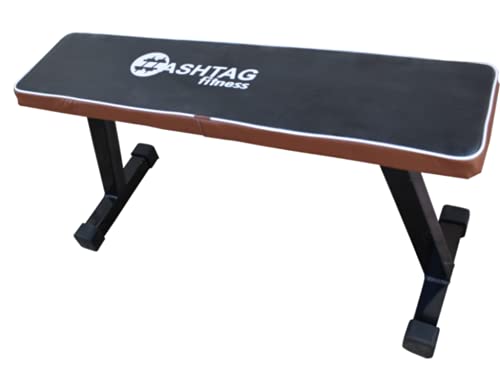 Image of HASHTAG FITNESS Heavy Duty Flat Bench for Home and Gym Exercise Purpose, Benches for Men, Women, Boys and Girls, Gym equipments for Home
