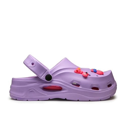 Image of ASIAN INDIGO-08 Stylish Women Clogs | Lightweight, Comfortable & Breathable Slip-Ons with Trendy 3D Stickers