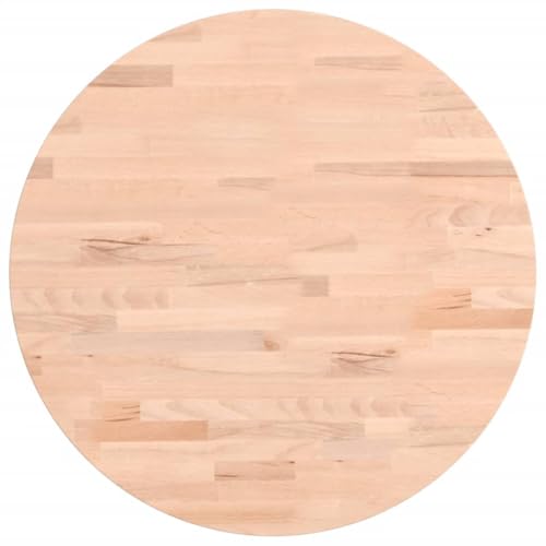 vidaXL Tischplatte, Holzplatte Holztischplatte Rund, Ersatzplatte Platte für Beistelltisch Bartisch, Massivholztischplatte Esstischplatte, Ø50x4 cm Massivholz Buche