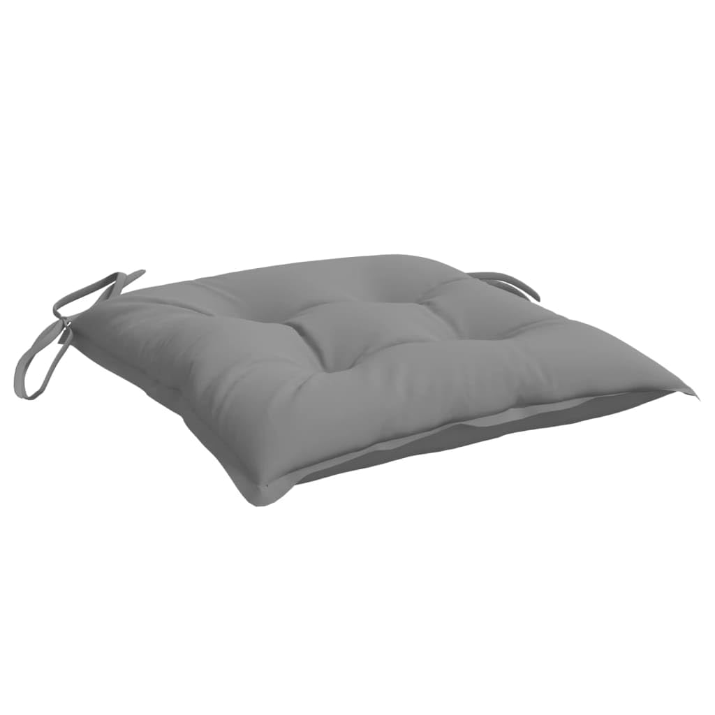 vidaXL Lot de 6 Coussins de Chaise, Galette de Siège avec Jeux de Cordes, Coussin d'Extérieur Imperméable, Gris 40x40x7 cm Tissu Oxford