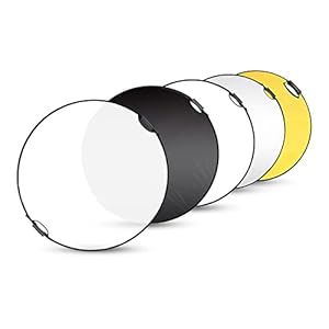 Selens 43 Inch (110cm) Photography Reflector, Collapsible Light Reflector with Carrying Case, 5 in 1 Reflector for Photography Photo Studio Lighting -Translucent, Silver, Gold, White and Black